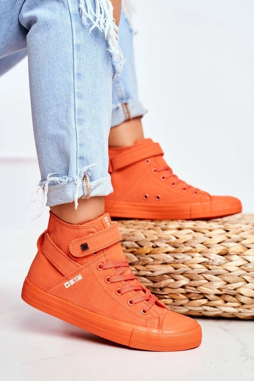 Damskie Wysokie Trampki Big Star FF274583 Pomarańczowe