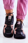 Damskie Sneakersy Memory Foam Big Star JJ274599 Czarno-Różowe