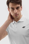 Męska Koszulka Polo Regular Z Logo 4F 4FWMM00TPTSM316-10S Biała