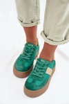 Zamszowe Sneakersy Damskie Big Star TT274163 Zielone