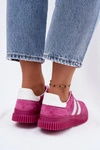 Skórzane Zamszowe Sneakersy Damskie Na Platformie Fuksja Artelle