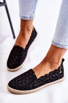 Damskie Wsuwane Baleriny W Kwiaty Czarne Vennice