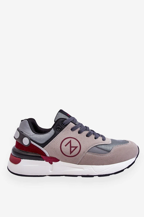 Męskie Sznurowane Buty Sportowe Szaro-Czarne Stephen