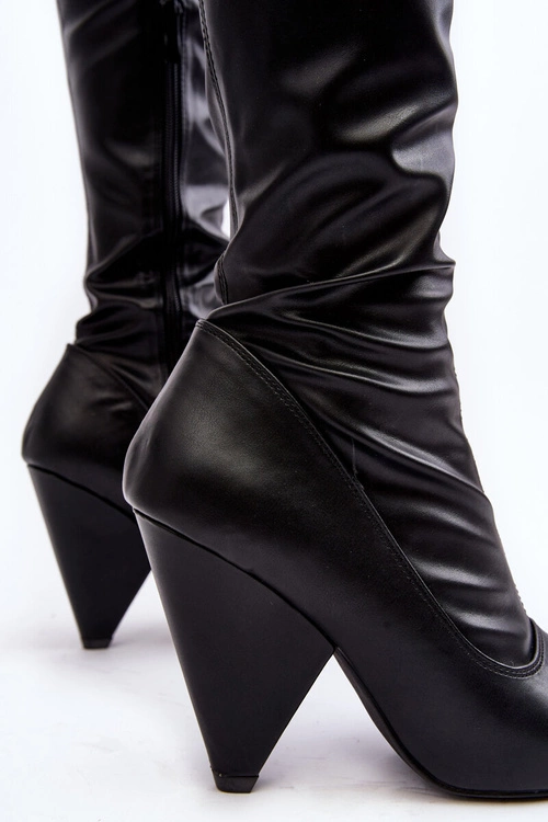 Kozaki Na Obcasie EkoSkóra Lu Boo Czarne