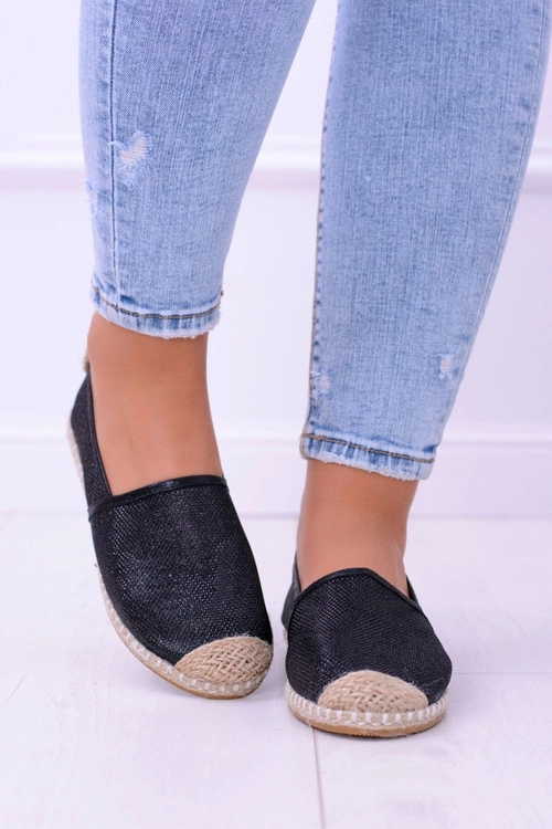 Brokatowe Espadryle Lu Boo Czarne