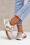 Klasyczne Sneakersy Damskie Z Eko Skóry Beżowe Maretina