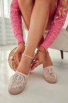 Damskie Koronkowe Espadryle Z Ozdobą Beżowe Summer Dream
