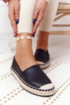 Skórzane Espadryle Na Plecionej Podeszwie Big Star HH274505 Czarne