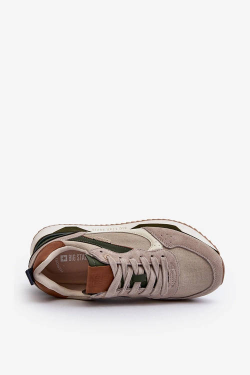 Sneakersy Męskie Memory Foam System Big Star NN174349 Beżowe