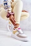 Damskie Skórzane Buty Sportowe Biało-Beżowe Florentine