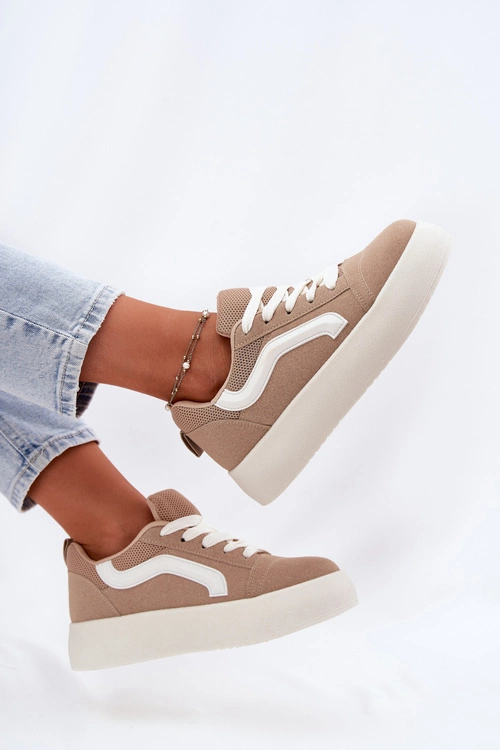 Sneakersy Damskie Na Platformie Khaki Tellnira
