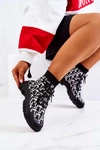 Buty Sportowe Skarpetkowe Czarno-Białe Kandice
