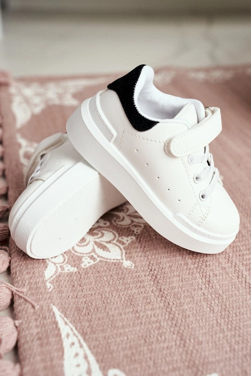 Dziecięce Sportowe Buty Sneakersy Biało-Czarne Bilbo