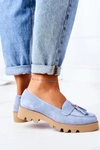 Zamszowe Mokasyny Lewski Shoes 3053 Błękitne