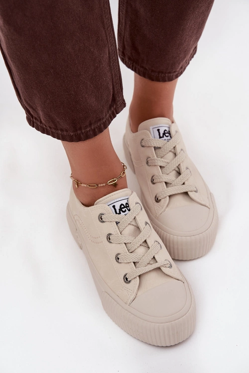 Trampki Damskie Na Platformie LEE ISLA C WOMEN LOW 50253001.35E Beżowe