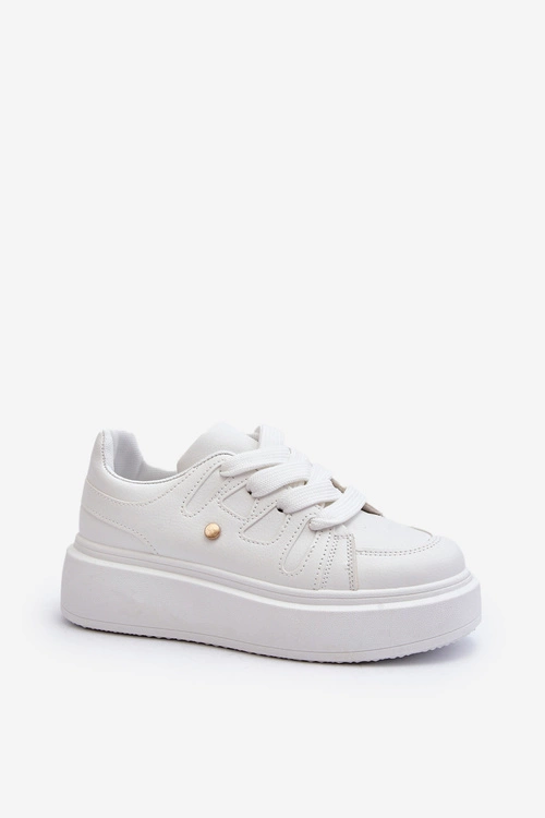 Sneakersy Damskie Na Platformie Białe Asylia
