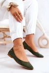 Damskie Zamszowe Baleriny Maciejka 04100-45 Khaki