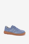 Zamszowe Niskie Sneakersy Damskie Niebieskie Paliana
