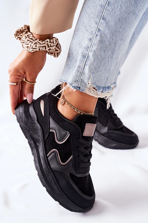 Damskie Sportowe Buty Sneakersy Czarne Bethell