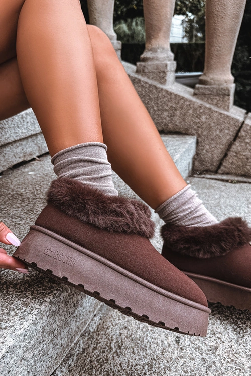 Śniegowce Na Platformie Z Futerkiem Big Star UU274203 Czekoladowe