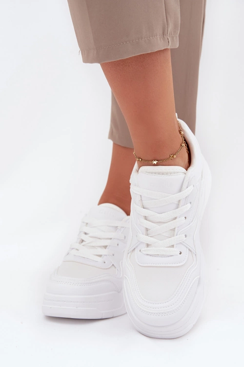 Sneakersy Damskie Na Platformie Big Star SS274590 HI-POLY SYSTEM Białe