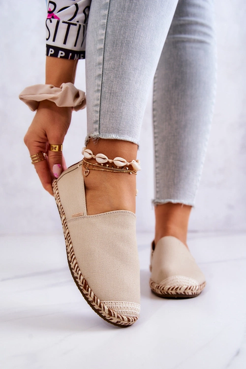 Espadryle Wsuwane Big Star JJ274899 Beżowe