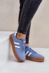 Sneakersy Damskie Na Platformie Niebieskie Egelia