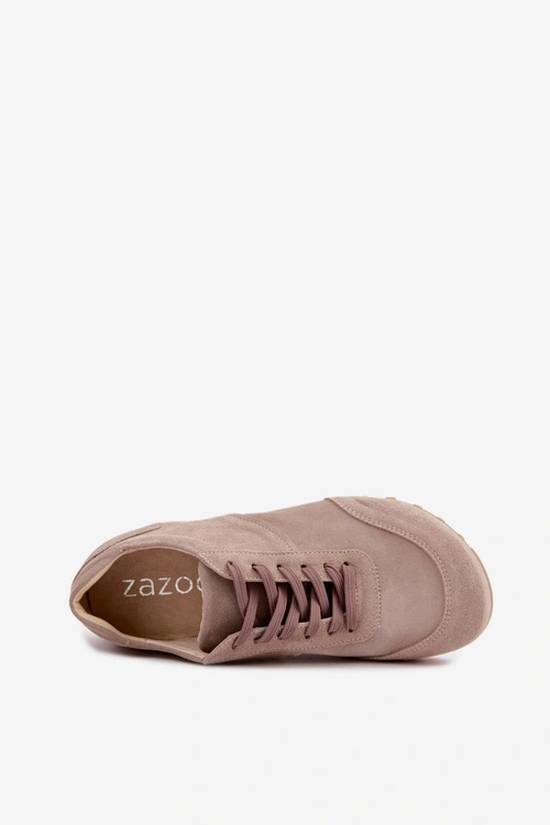 Sneakersy Barefoot Z Naturalnego Zamszu Zazoo N1422 Beżowe