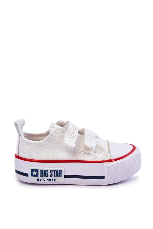 Dziecięce Materiałowe Trampki Na Rzep BIG STAR KK374085 Białe