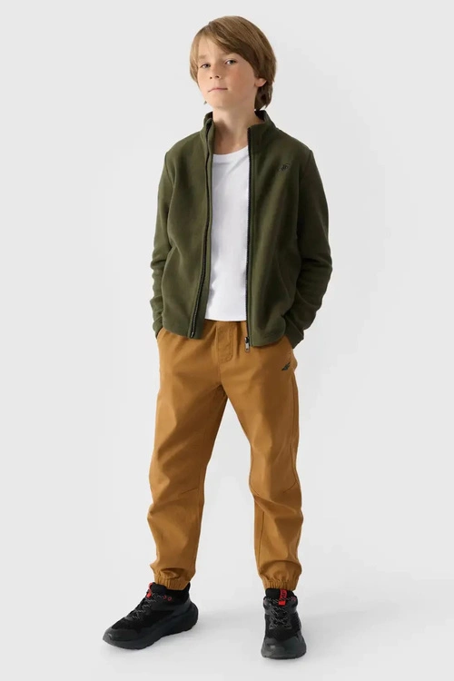 Chłopięcy Polar Ze Stójką 4F 4FJWMM00TFLEM245-43S Khaki