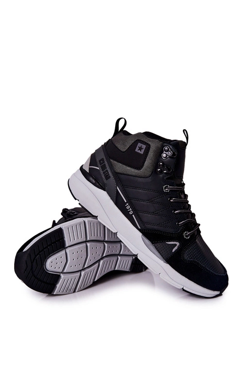 Wysokie Sportowe Męskie Buty Big Star II174223 Czarne