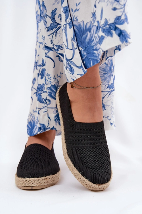 Damskie Espadryle Z Plecionką Vinceza 13624 Czarne