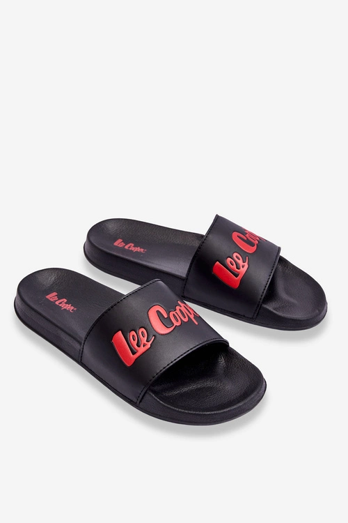 Męskie Lekkie Klapki Lee Cooper LCW-23-42-1730 Czarno-Czerwone