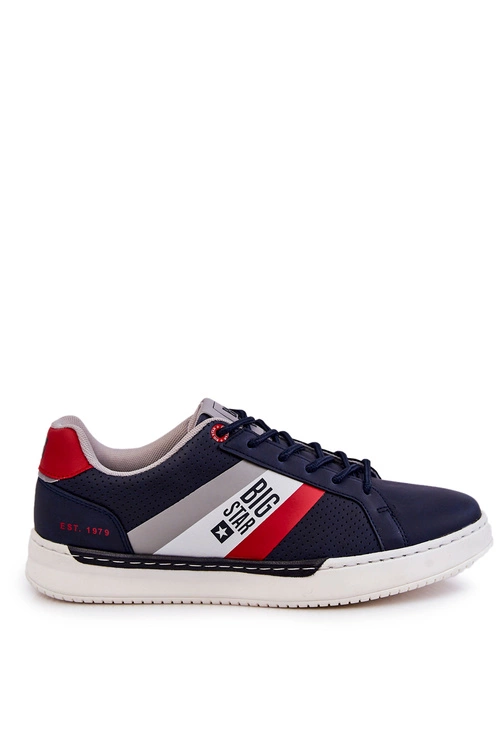 Klasyczne Męskie Buty Sportowe Memory Foam Big Star KK174058 Granatowe