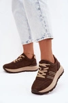 Sneakersy Damskie Na Platformie Big Star UU274040 Czekoladowe