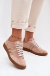 Zazoo N1068 Zamszowe Niskie Sneakersy Damskie Brudny Róż