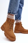 Damskie Ocieplane Trapery Camel Cross Jeans MM2R4011C