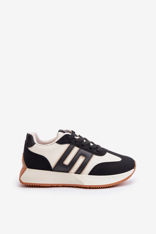 Sneakersy Buty Sportowe Na Platformie Damskie Czarne Thari