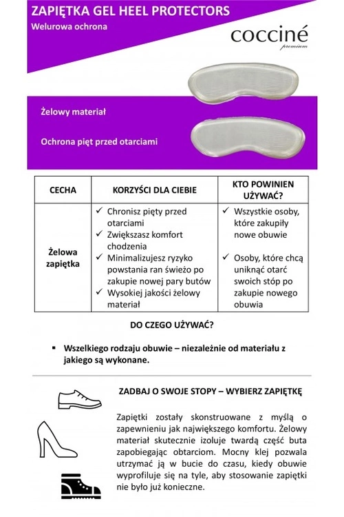 Coccine Gel Heel Protectors Zapiętki Żelowe