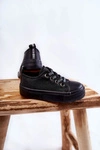 Dziecięce Skórzane Trampki BIG STAR KK374061 Czarne
