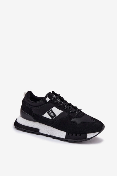 Sneakersy Męskie Na Platformie Lee Cooper LCJ-25-03-3378M Czarne