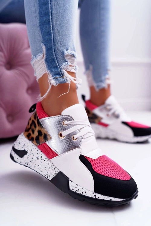 Sportowe Damskie Buty Lu Boo W Panterkę Białe Malibu