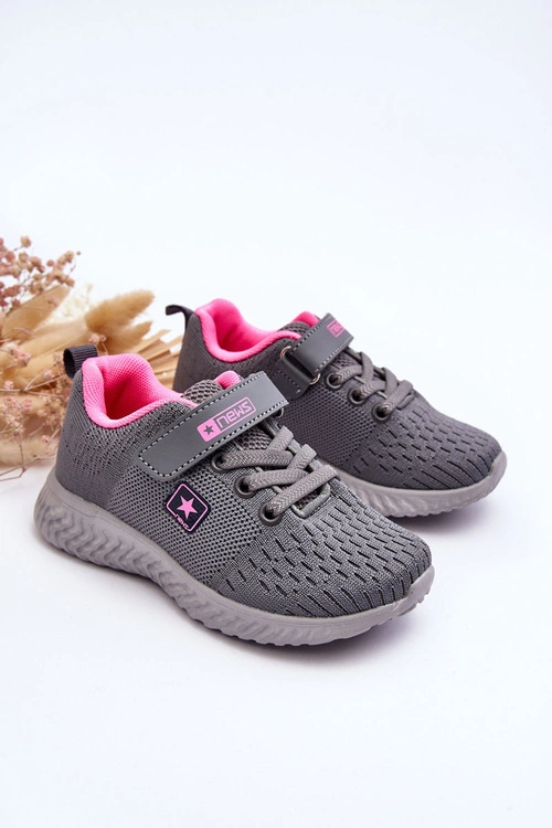 Dziecięce Buty Sportowe Na Rzep Szare Brego