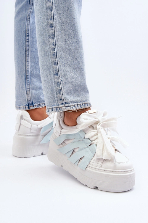 Zazoo 2F-7033 Sneakersy Na Masywnej Platformie Niebieskie
