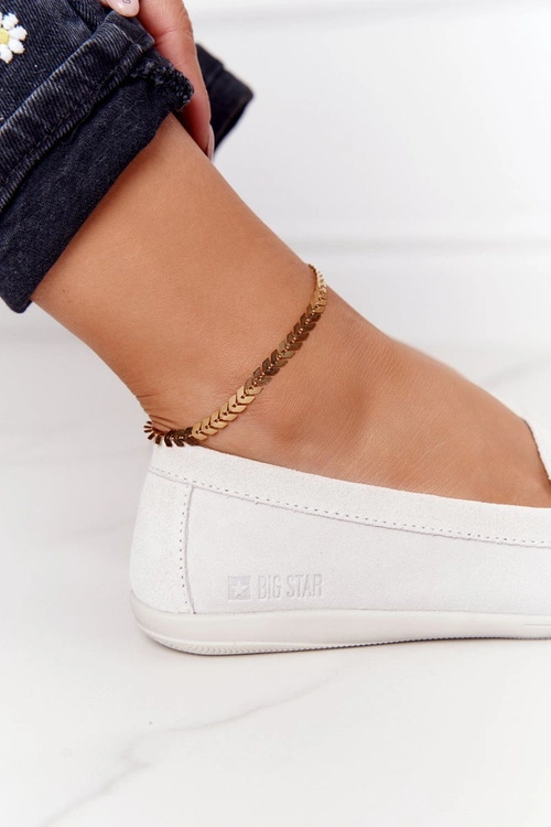Damskie Zamszowe Mokasyny Big Star HH274665 Ecru