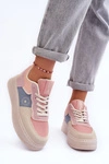 Buty Sportowe Damskie Big Star MM274233 Różowo-Beżowe