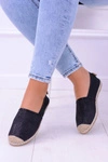 Brokatowe Espadryle Lu Boo Czarne