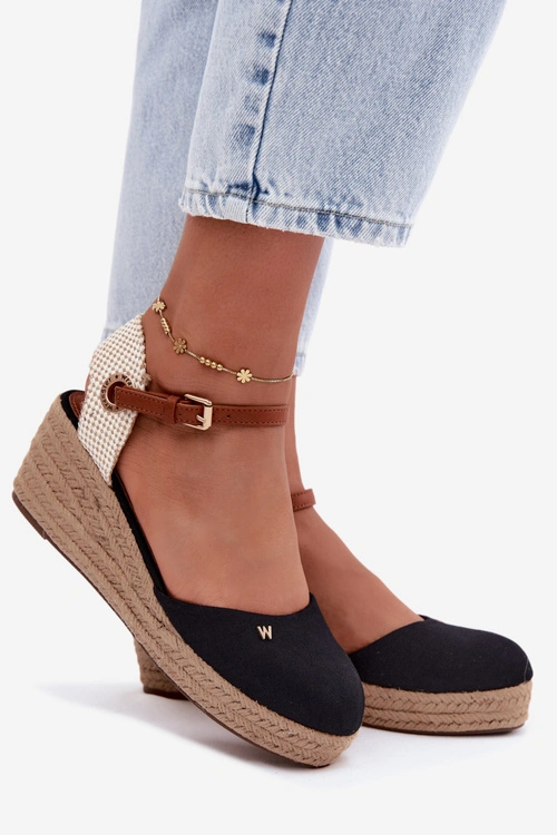 Sandały Espadryle Damskie Na Koturnie Wrangler 20261087-25Y Czarne