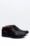 Czarne Męskie Skórzane Sznurowane Półbuty Gertrudo