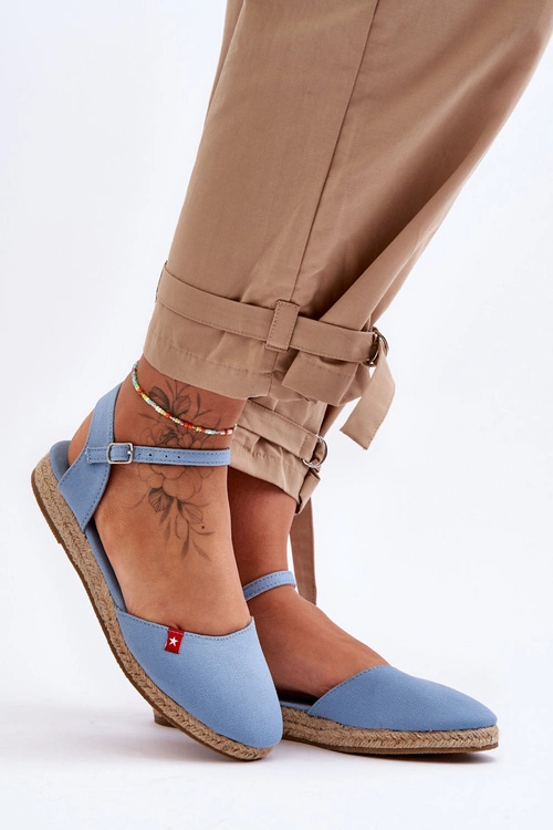 Damskie Espadryle Na Platformie Big Star FF274532 Niebieskie